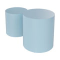 Upgrade Mdf Nesting Table Set Of 2, Mutifunctional For Living Room Small Space,No Need Assembly,Baby Blue Blue Mdf