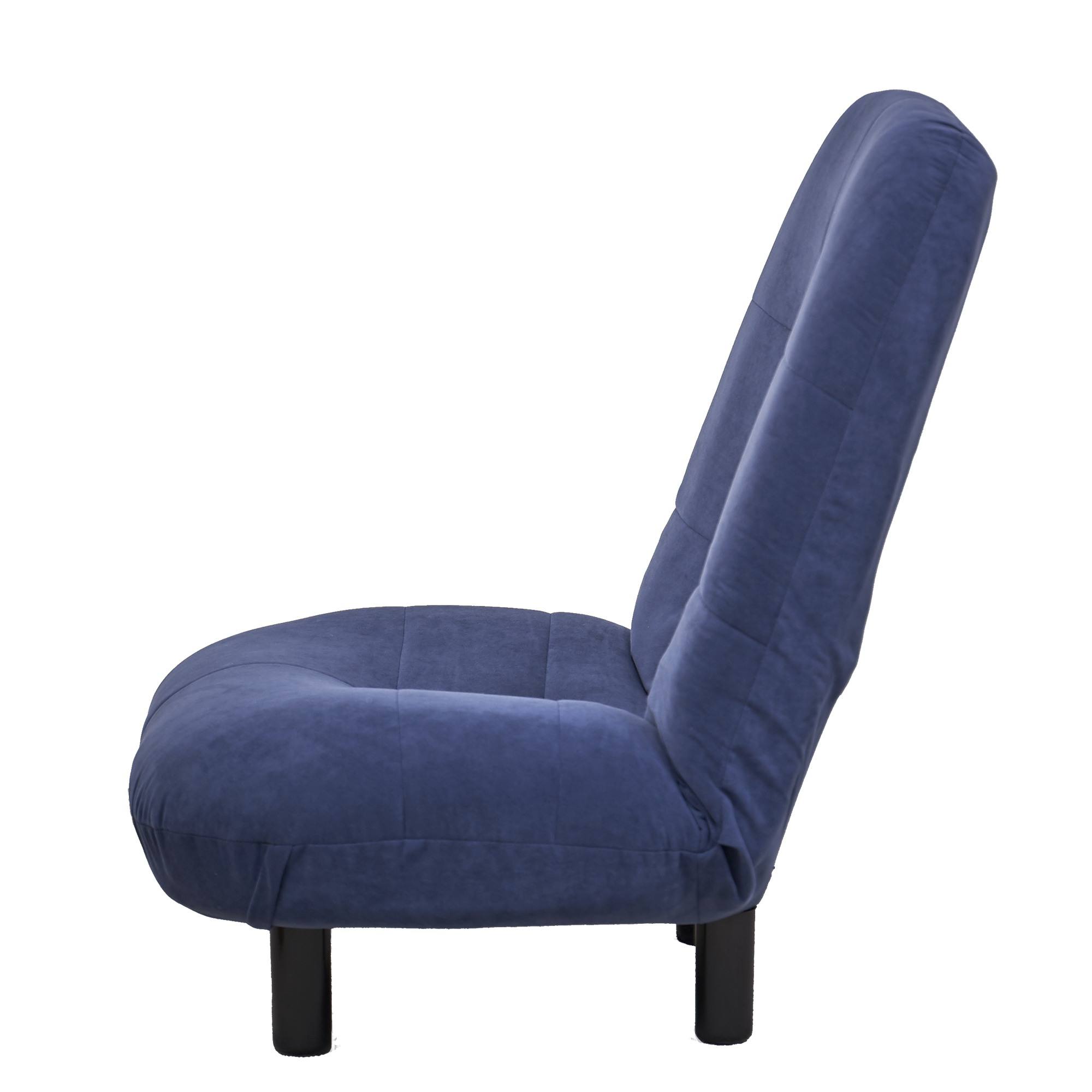 Single Sofa Reclining Chair Japanese Chair Lazy Sofa Tatami Balcony Reclining Chair Leisure Sofa Adjustable Chair Navy Blue Cotton Metal