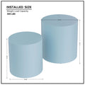 Upgrade Mdf Nesting Table Set Of 2, Mutifunctional For Living Room Small Space,No Need Assembly,Baby Blue Blue Mdf