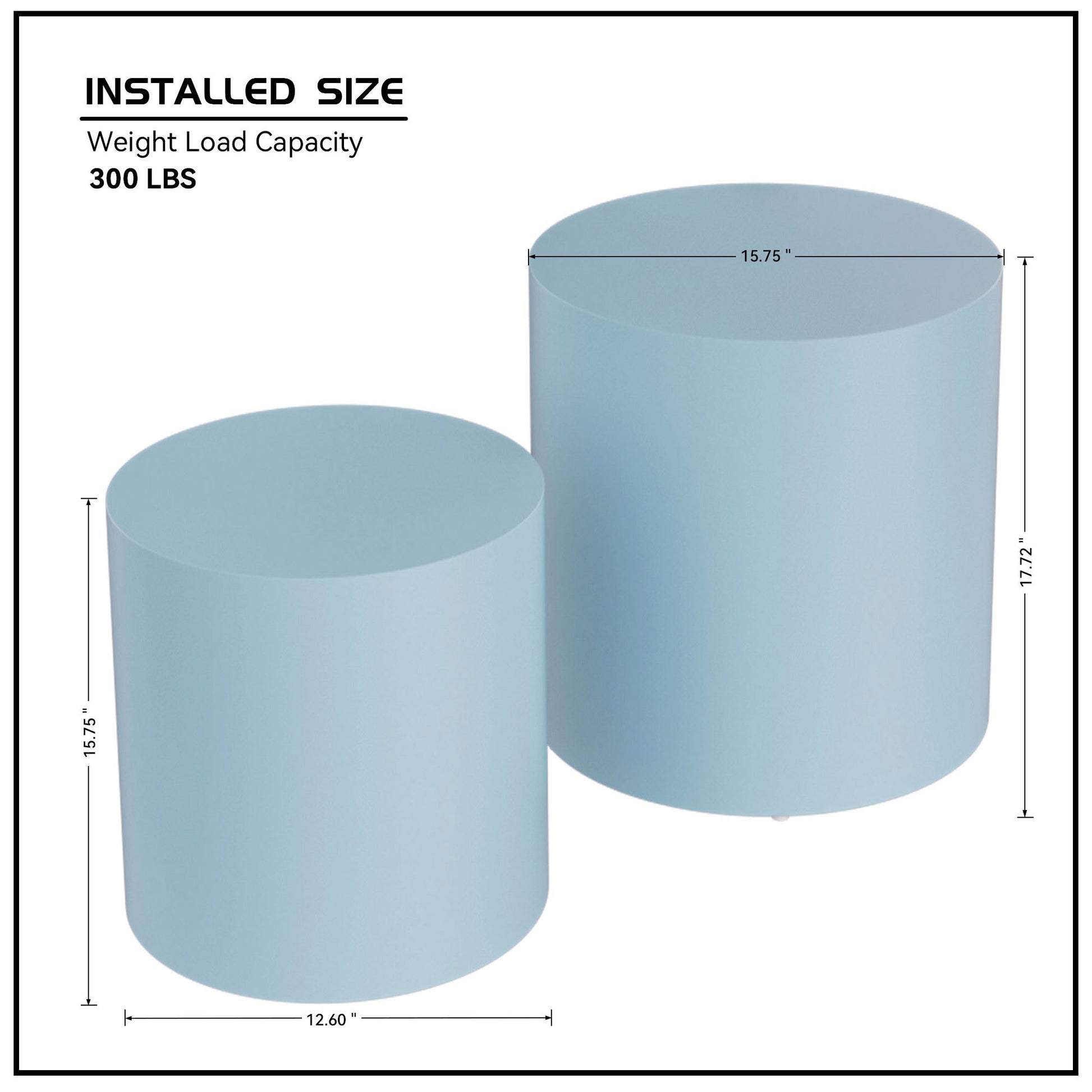 Upgrade Mdf Nesting Table Set Of 2, Mutifunctional For Living Room Small Space,No Need Assembly,Baby Blue Blue Mdf