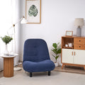 Single Sofa Reclining Chair Japanese Chair Lazy Sofa Tatami Balcony Reclining Chair Leisure Sofa Adjustable Chair Navy Blue Cotton Metal