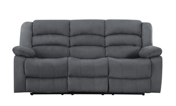 Transitional Microfiber Fabric Upholstered Sofa Gray Foam Fabric