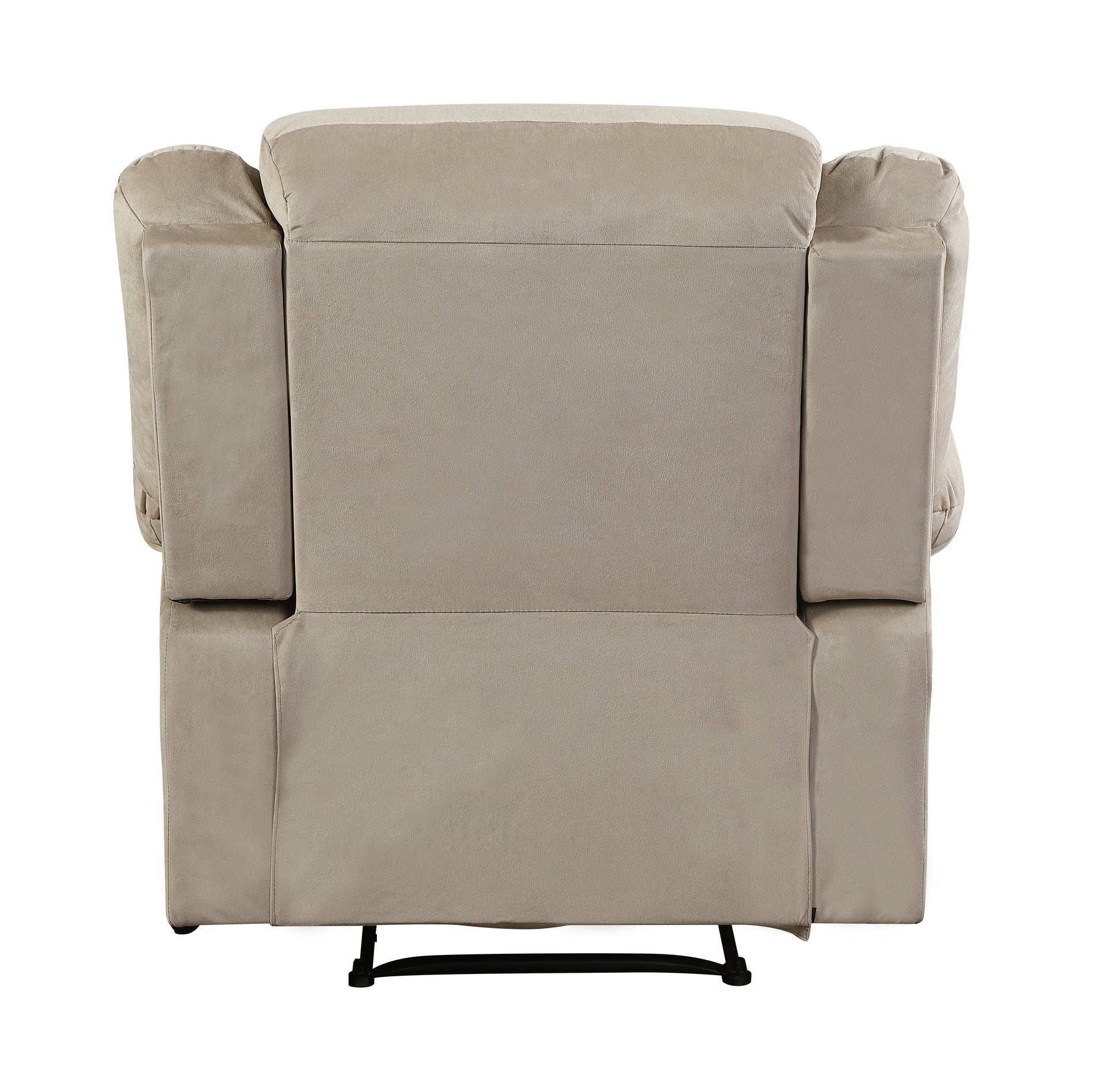 Transitional Microfiber Fabric Recliner Chair Beige Foam Fabric