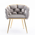 Luxury Modern Simple Leisure Velvet Single Sofa Chair Bedroom Lazy Person Household Dresser Stool Manicure Table Back Chair Gray Gray Velvet