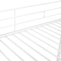 Twin Over Twin Bunk Bed Metal Bed With Half Roof, Guardrail And Ladder White White Metal