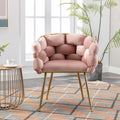 Luxury Modern Simple Leisure Velvet Single Sofa Chair Bedroom Lazy Person Household Dresser Stool Manicure Table Back Chair Pink Pink Velvet