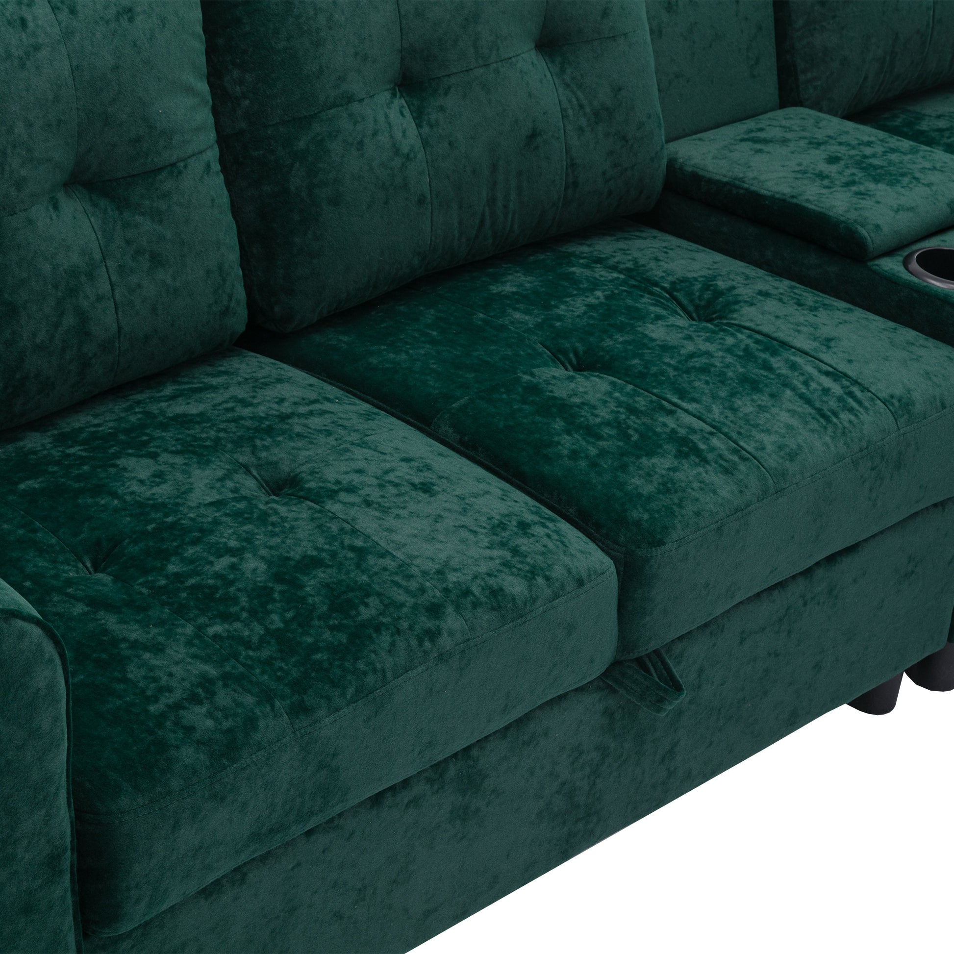 United We Win Storage Sofa Living Room Sofa Cozy Sectional Sofa Emerald Polyester