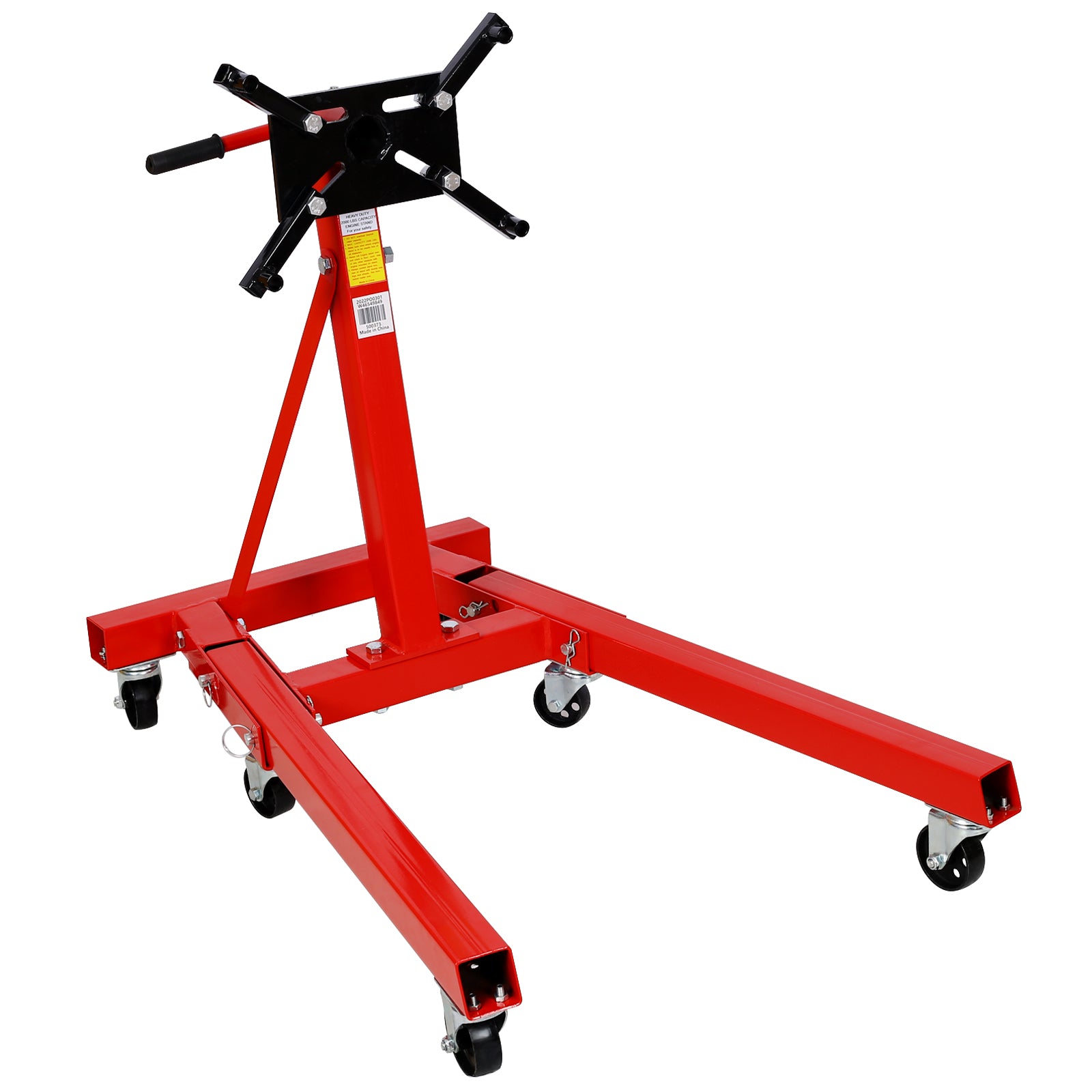 Engine Stand,Vehicle Engine Block Stand,Folding Stand,Steel Ratating Head 2000Lbs Red Steel