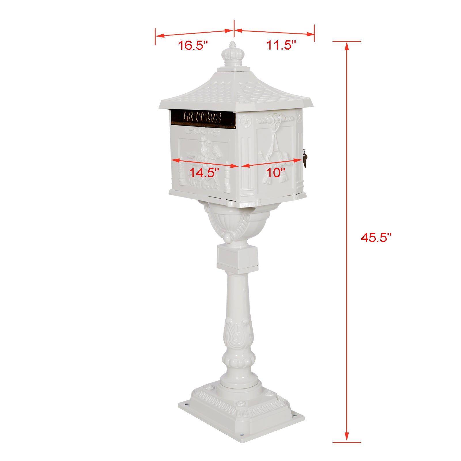 Cast Aluminum Mail Box,Postal Boxmailbox Color White White Aluminium