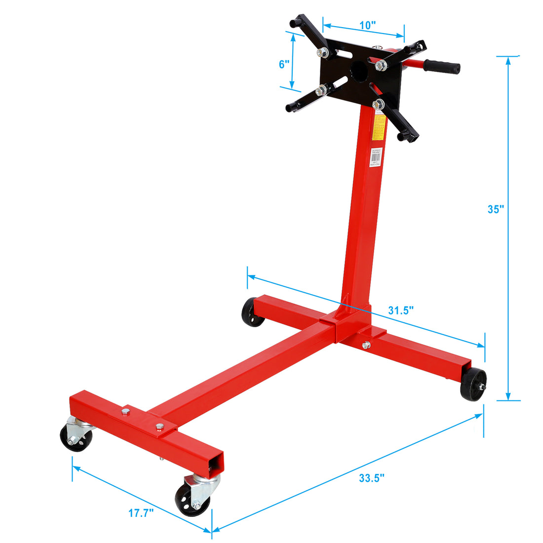 Engine Stand,Vehicle Engine Block Stand,Folding Stand,Steel Ratating Head 1000Lbs Red Steel