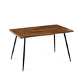 S Shape Irregular Mdf Dining Table Metal Legs Wood Design Table Top Walnut Brown Distressed Finish Triangular Dining Room Modern Floor Mount Rectangular Kitchen & Dining Tables Foam Mdf