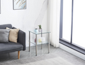 2 Layer Clear Tempered Glass Clear Side&End Table Transparent Glass