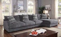 Living Room Lounge Ottoman Gray Chenille Fabric Comfort Cozy Plush Seat Foam Wooden Legs 1Pc Ottoman Only. Gray Chenille Primary Living Space Grey Contemporary,Modern Chenille