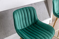 30 Inch Set Of 2 Bar Stools,With Chrome Footrest Velvet Fabric Counter Stool Golden Leg Simple High Bar Stool,Green Green Foam Fabric