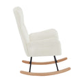 Cream White Velvet Rocking Chair Cream White Foam Metal