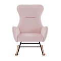 Pink Velvet Rocking Chair Pink Foam Metal