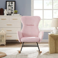 Pink Velvet Rocking Chair Pink Foam Metal