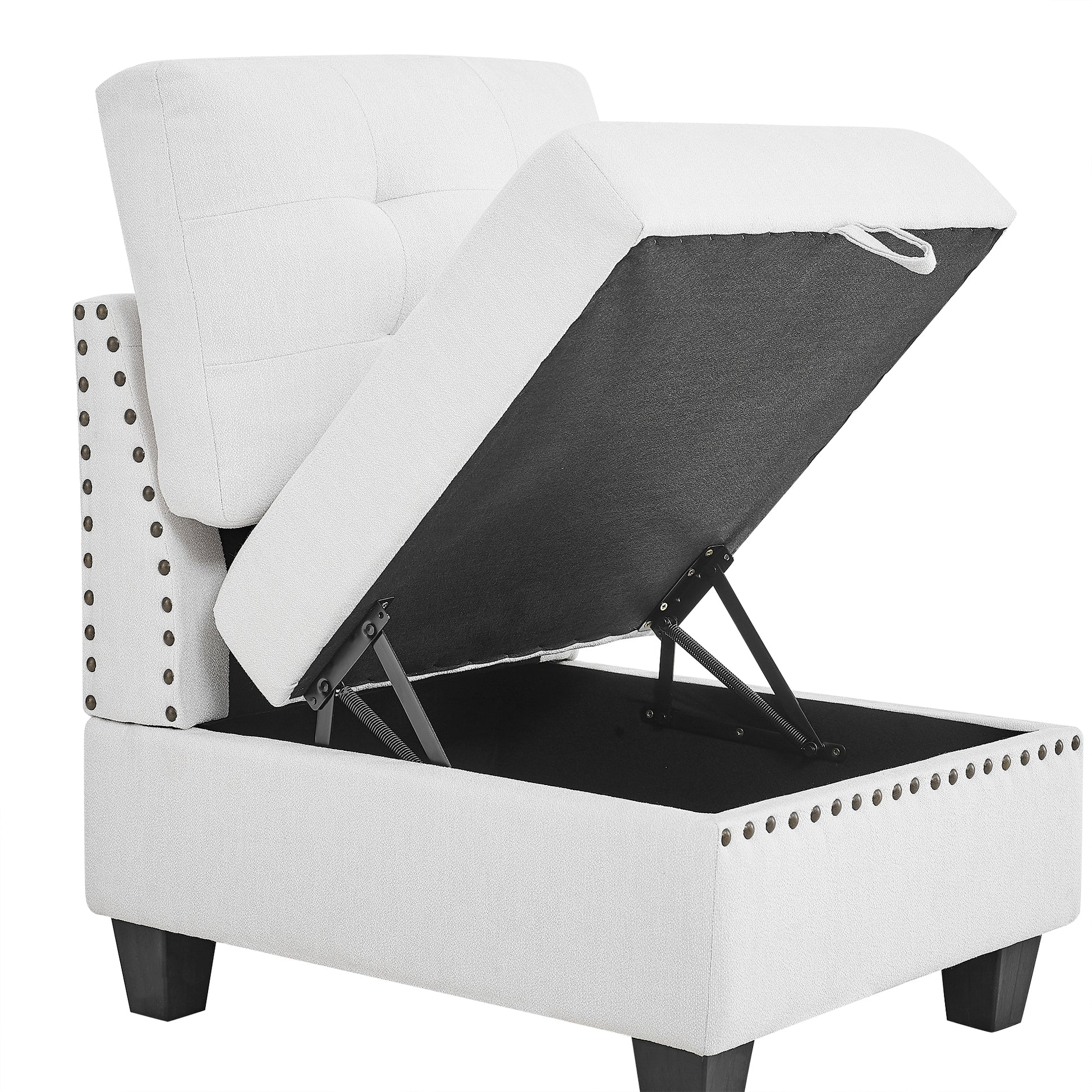 Single Chair For Modular Sectional,Iovry 26.5"X31.5"X36" Ivory Foam