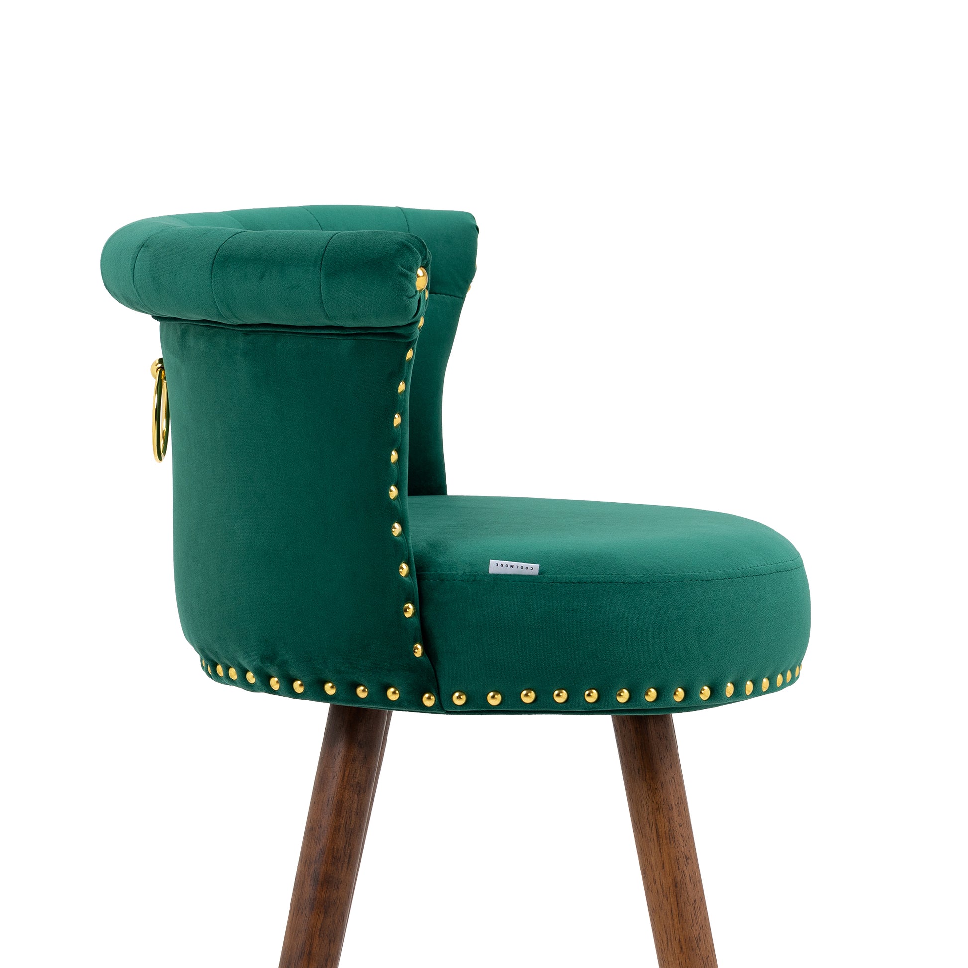 Coolmore Swivel Bar Stools With Backrest Footrest With A Fixed Height Of 360 Degrees Emerald Solid Wood