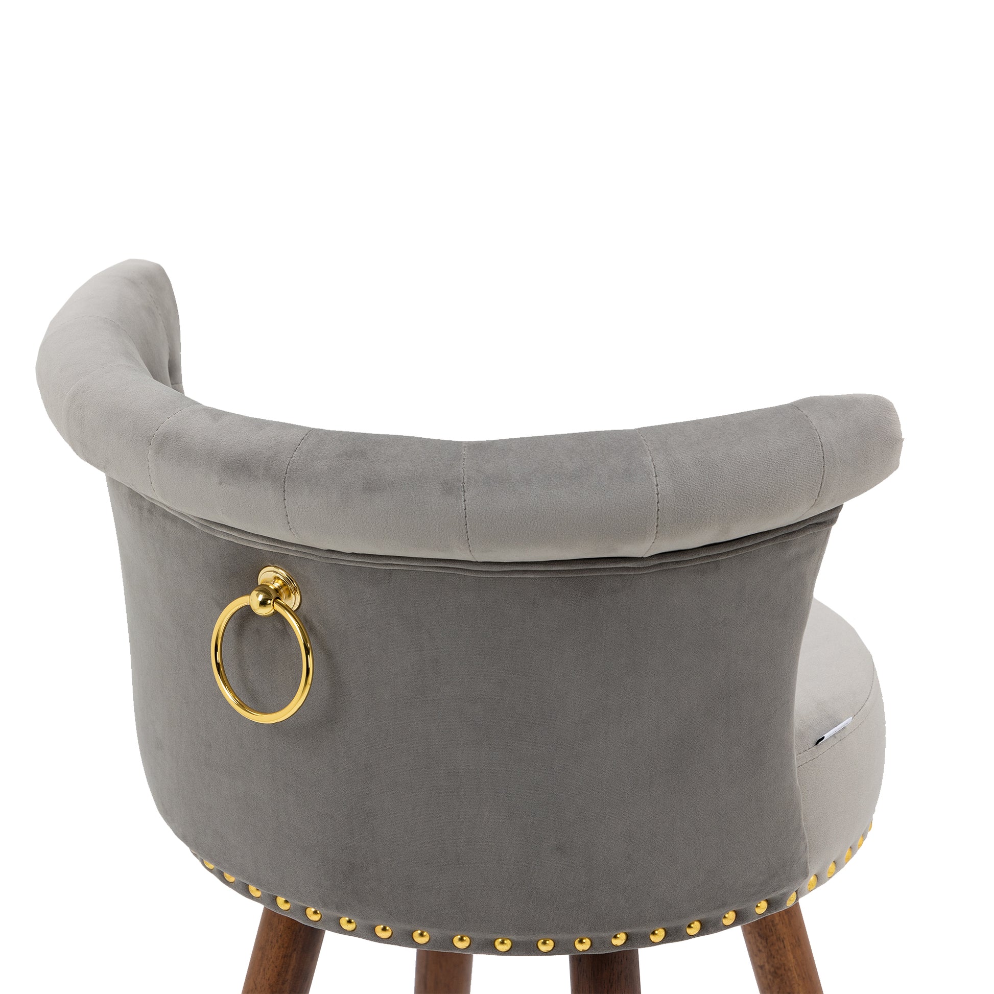 Coolmore Swivel Bar Stools With Backrest Footrest ,With A Fixed Height Of 360 Degrees Gray Solid Wood