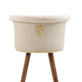 Coolmore Swivel Bar Stools With Backrest Footrest With A Fixed Height Of 360 Degrees Ivory Solid Wood