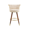 Coolmore Swivel Bar Stools With Backrest Footrest With A Fixed Height Of 360 Degrees Ivory Solid Wood