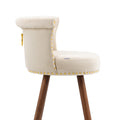 Coolmore Swivel Bar Stools With Backrest Footrest With A Fixed Height Of 360 Degrees Ivory Solid Wood