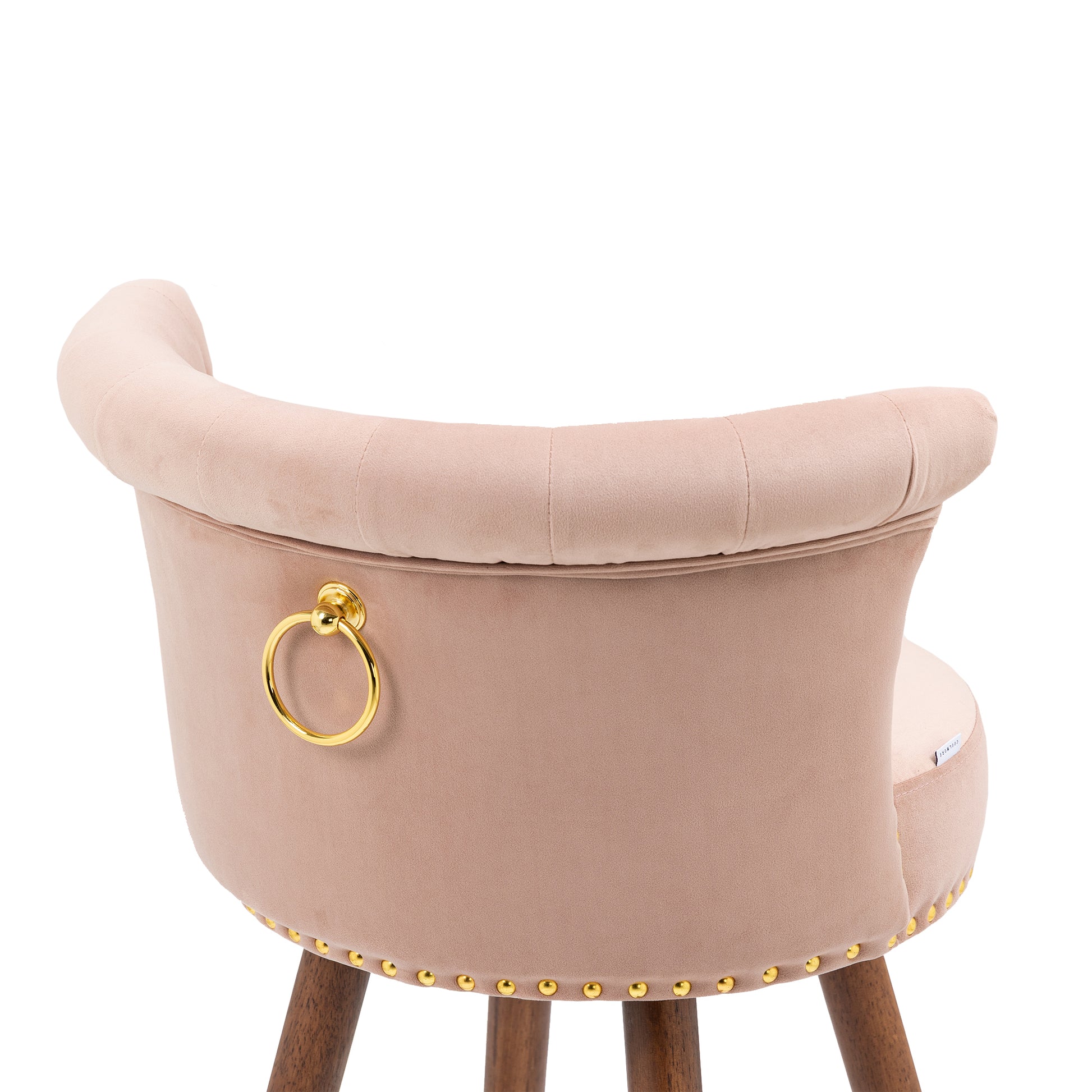 Coolmore Swivel Bar Stools With Backrest Footrest With A Fixed Height Of 360 Degrees Pink Solid Wood