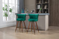 Coolmore Swivel Bar Stools With Backrest Footrest With A Fixed Height Of 360 Degrees Emerald Solid Wood