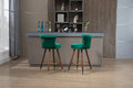 Coolmore Swivel Bar Stools With Backrest Footrest With A Fixed Height Of 360 Degrees Emerald Solid Wood