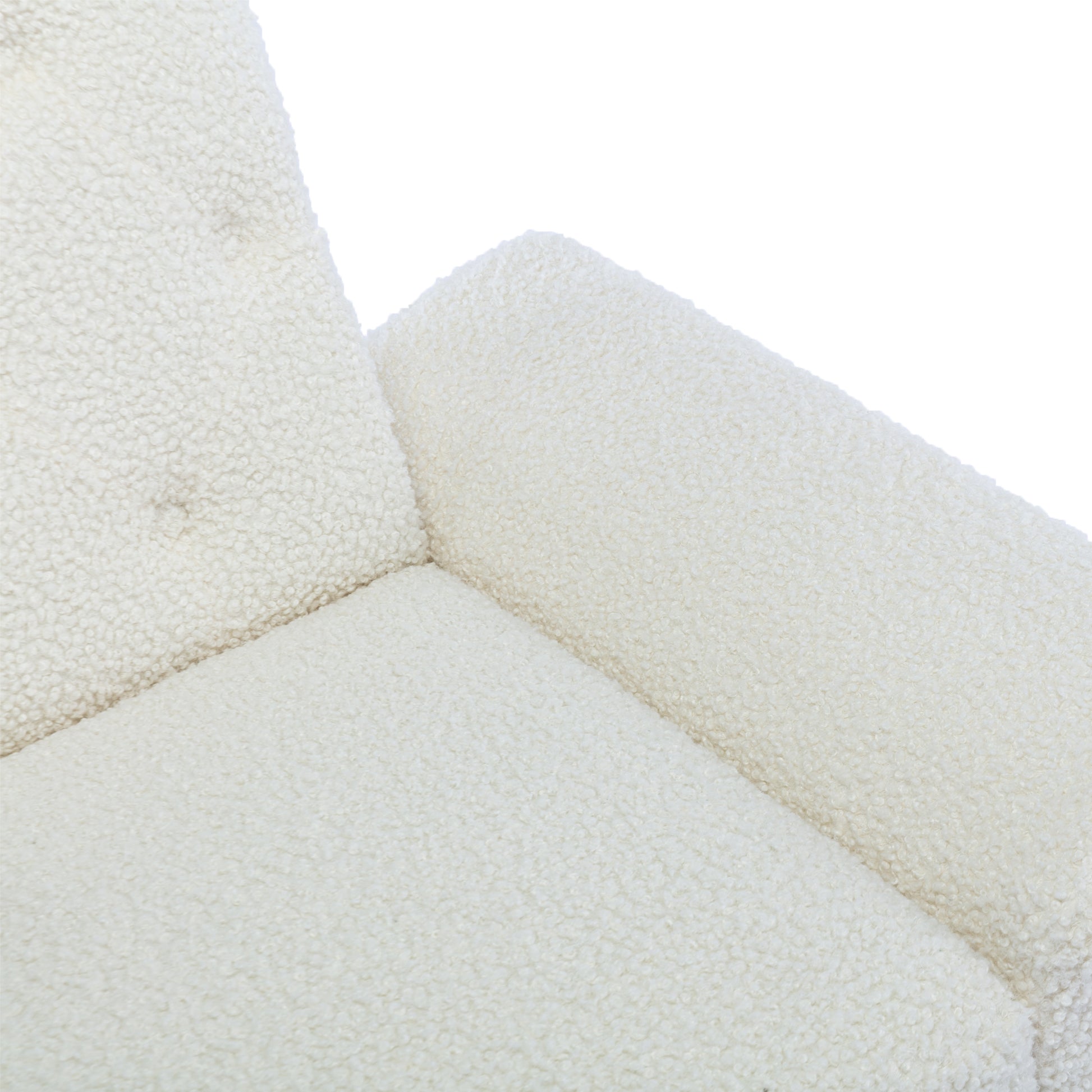 Coolmore Velvet Accent Chair With Adjustable Armrests And Backrest, Button Tufted Lounge Chair, Single Recliner Armchair With Ottoman White Teddy Metal