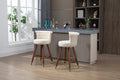 Coolmore Swivel Bar Stools With Backrest Footrest With A Fixed Height Of 360 Degrees Ivory Solid Wood