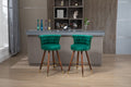 Coolmore Swivel Bar Stools With Backrest Footrest With A Fixed Height Of 360 Degrees Emerald Solid Wood