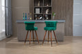 Coolmore Swivel Bar Stools With Backrest Footrest With A Fixed Height Of 360 Degrees Emerald Solid Wood