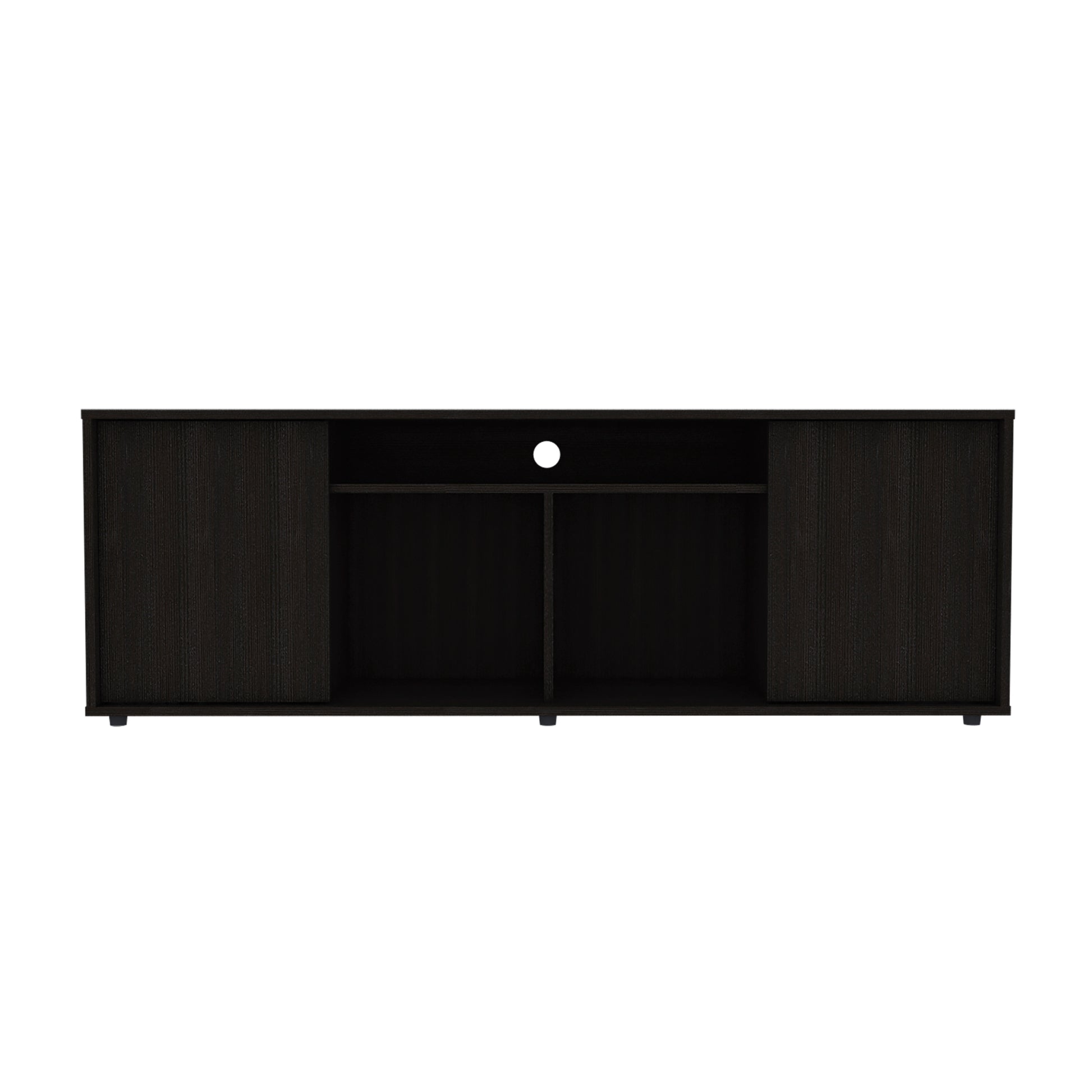 Falmouth Rectangle 3 Shelf Tv Stand Black Wengue Black 60 69 Inches Particle Board