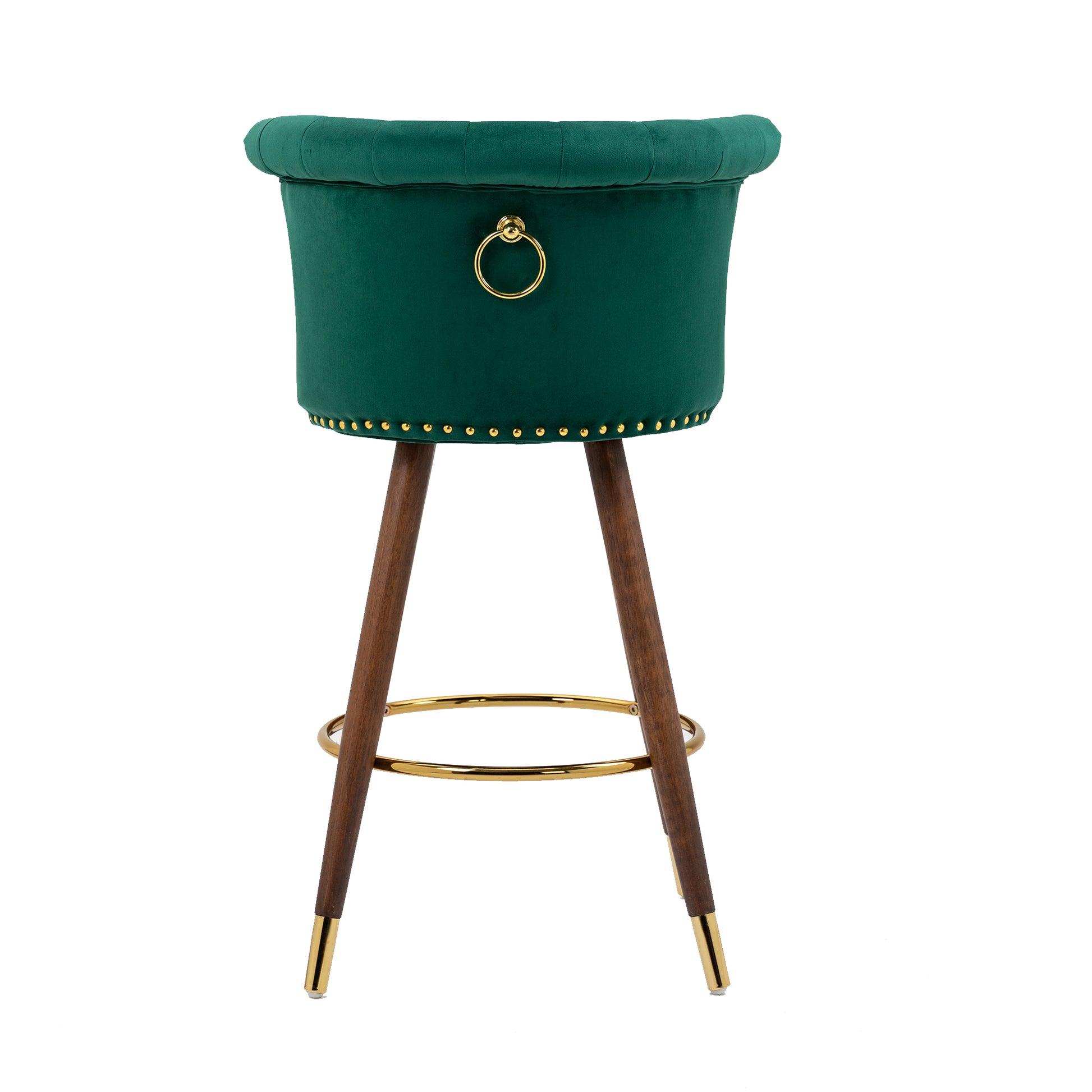 Coolmore Swivel Bar Stools With Backrest Footrest With A Fixed Height Of 360 Degrees Emerald Solid Wood