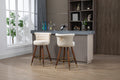 Coolmore Swivel Bar Stools With Backrest Footrest With A Fixed Height Of 360 Degrees Ivory Solid Wood