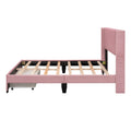 Queen Size Storage Bed Velvet Upholstered Platform Bed With A Big Drawer Pink Pink Velvet