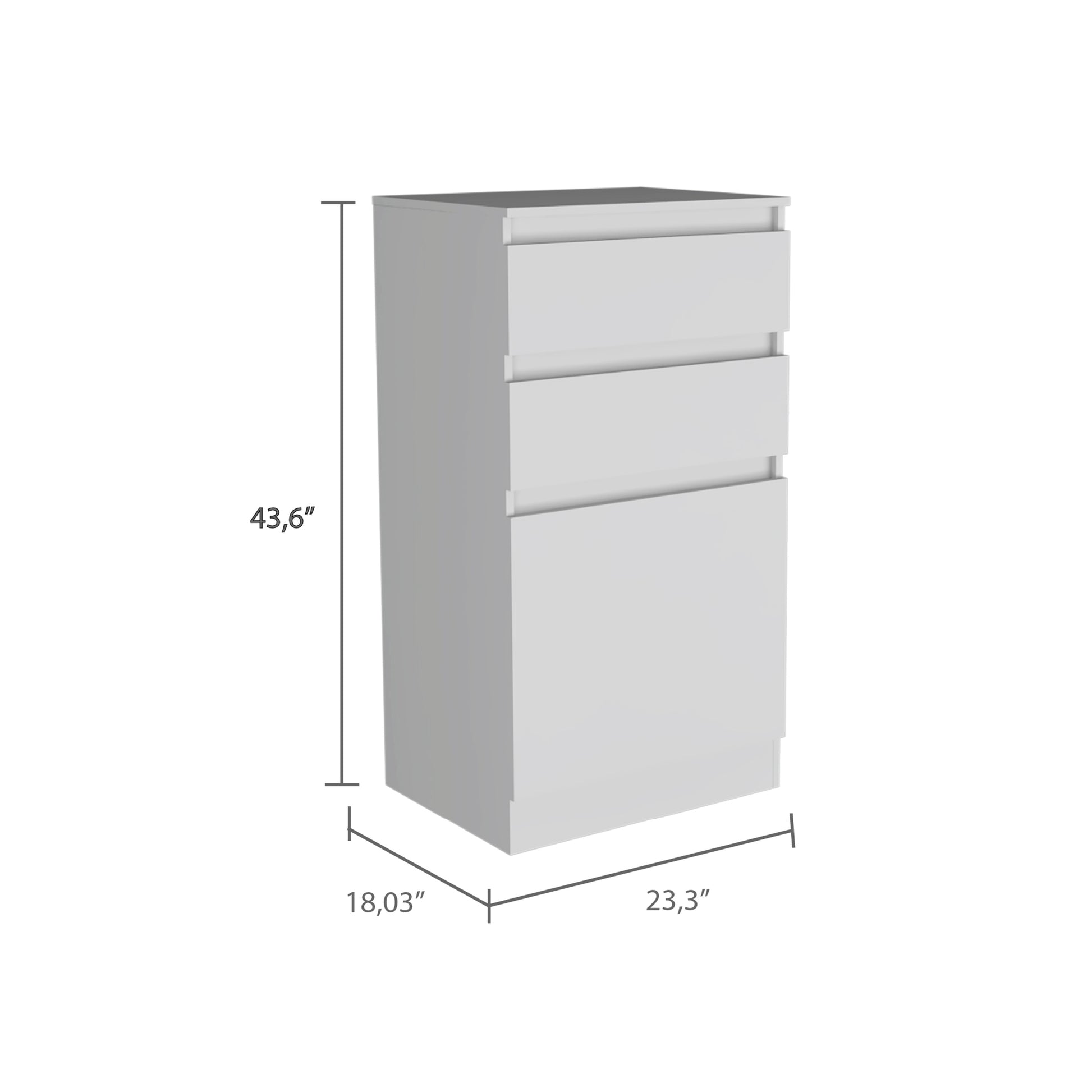 Cassel 2 Drawer Dresser White White Particle Board
