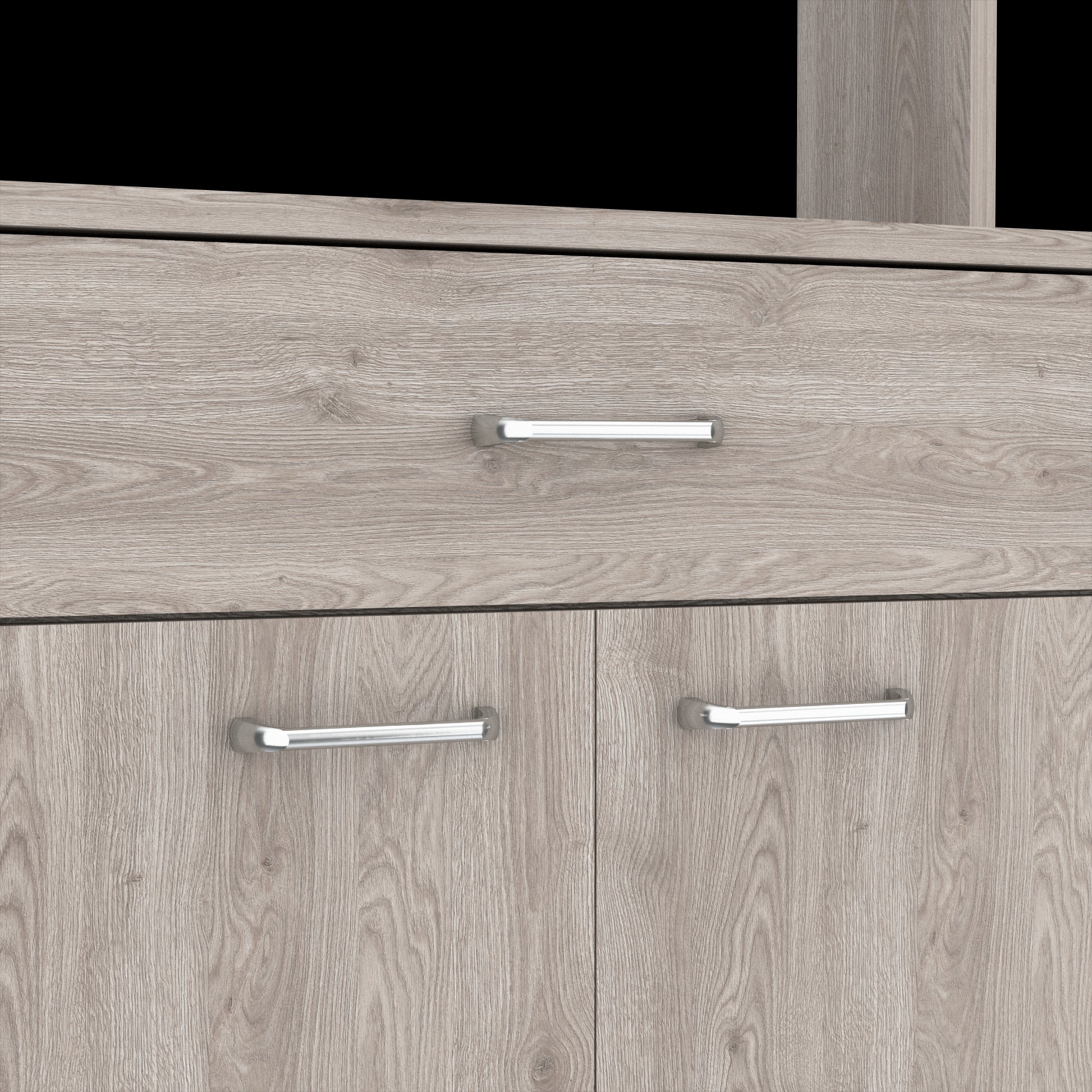 Santa Maria 1 Drawer 1 Shelf Area Pantry With Adjustable Metal Legs Light Grey Light Gray Particle Board