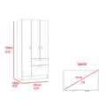 Meredith 1 Drawer Rectangle Armoire Black Wengue And White Black Particle Board