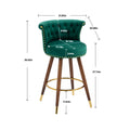 Coolmore Swivel Bar Stools With Backrest Footrest With A Fixed Height Of 360 Degrees Emerald Solid Wood