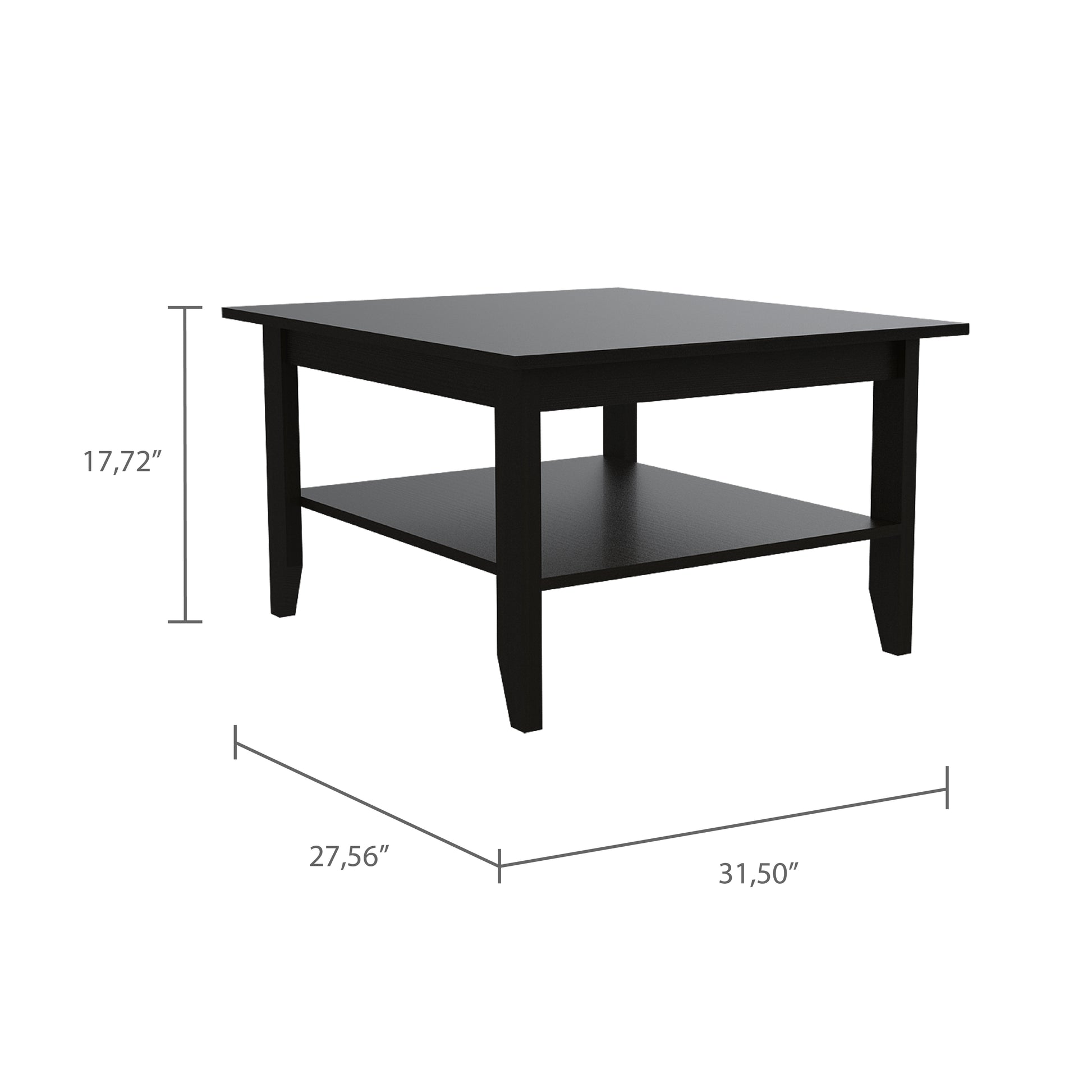 Danvers Rectangle Coffee Table Black Wengue Black Particle Board