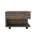Dark Brown 1 Drawer 1 Shelf Lift Top Coffee Table Brown Particle Board