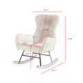 Cream White Velvet Rocking Chair Cream White Foam Metal