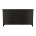 Southington 6 Drawer Rectangle Dresser Black Wengue Black Particle Board