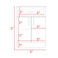 Wilmington 1 Drawer Rectangle Pantry Cabinet White And Light Oak White Particle Board