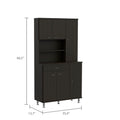 Tigard 1 Shelf 1 Drawer Pantry Cabinet Black Wengue Black Particle Board