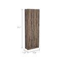 Buxton Rectangle 2 Door Storage Tall Cabinet Dark Brown And Black Wengue Brown Particle Board