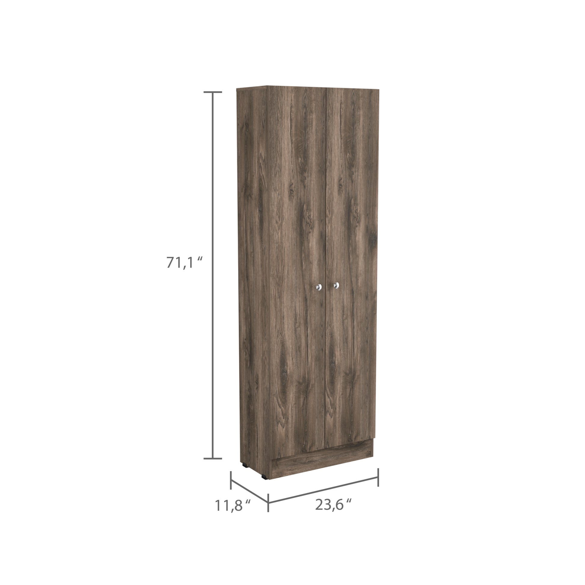 Buxton Rectangle 2 Door Storage Tall Cabinet Dark Brown And Black Wengue Brown Particle Board